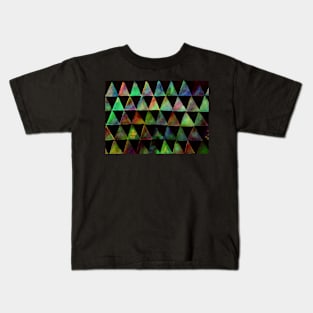 Black background with triangles Kids T-Shirt